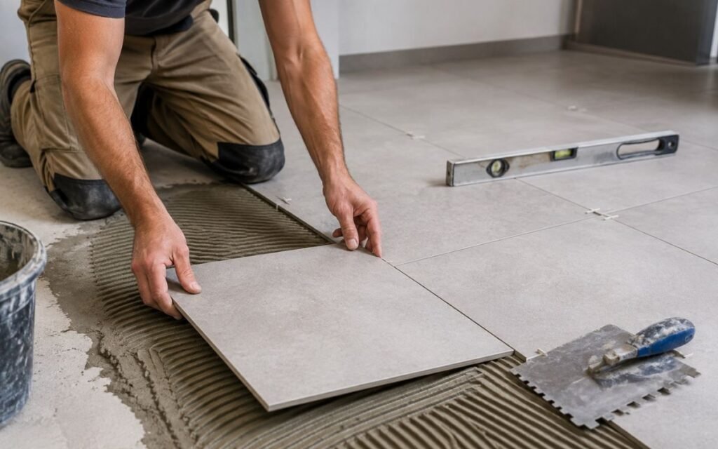 Pose de carrelage par un carreleur professionnel en Vendée